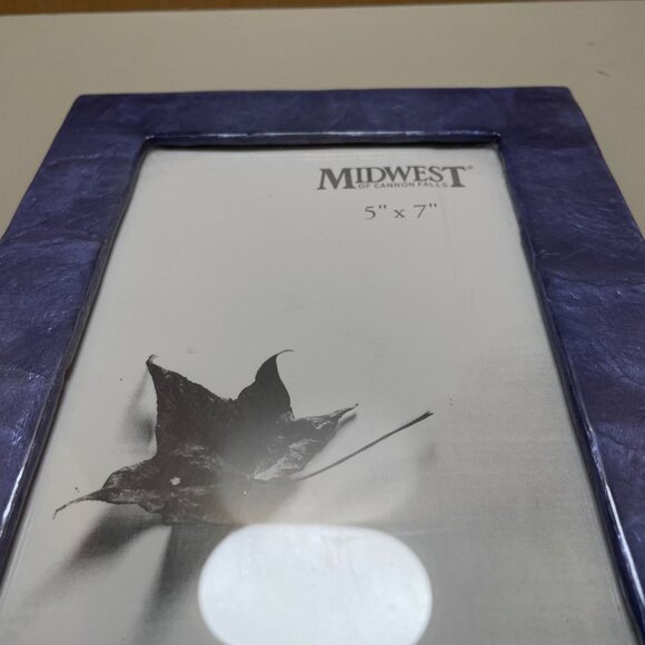 Vintage Midwest of Cannon Falls Blue Textured Stone Photo Frame 5” by 7” NOS - Picture 8 of 11
